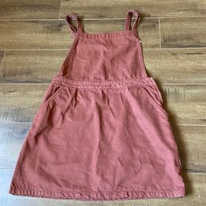 Denim overall mini dress